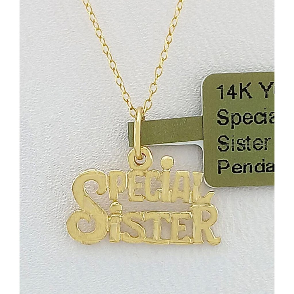 Special Sister Pendant 14k Yellow Gold